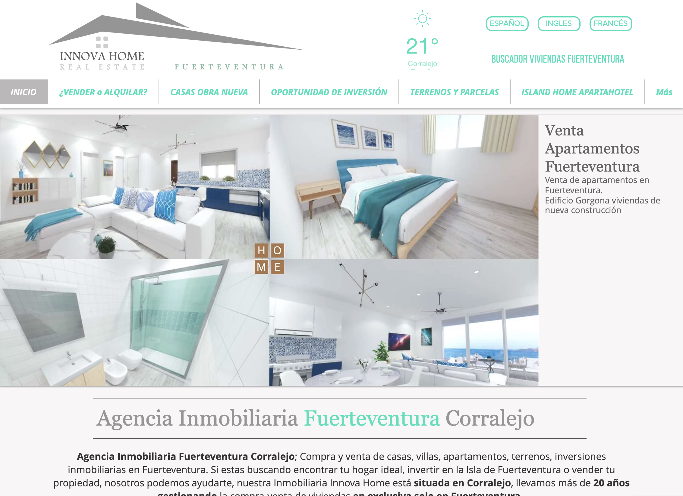 Imagen diseño web Innova Home Fuerteventura