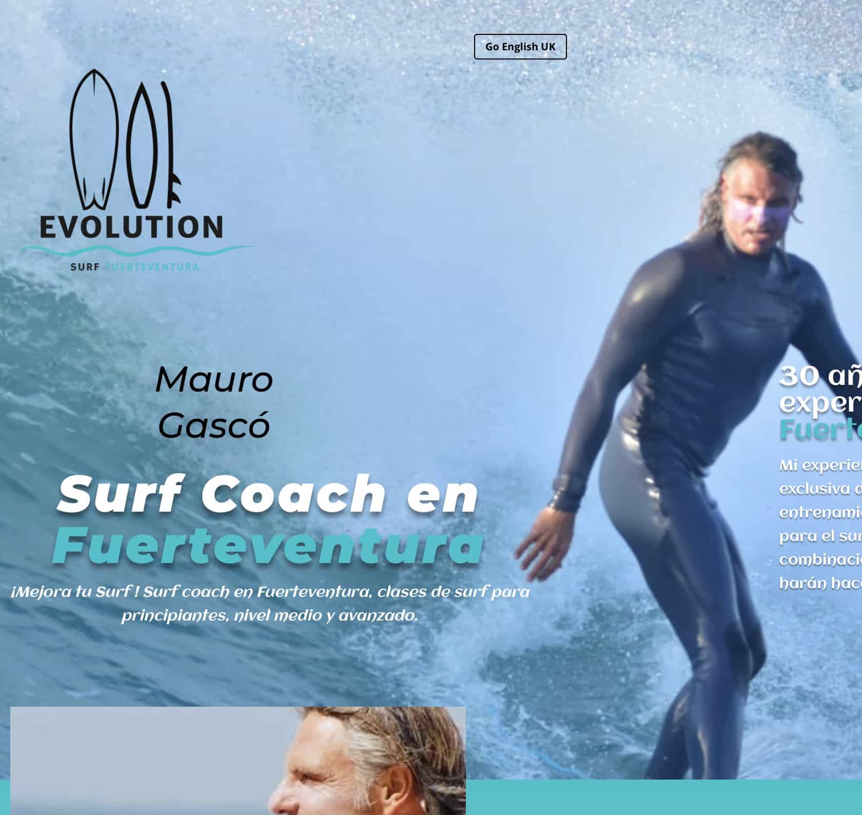 Imagen diseño web escuela de Surf