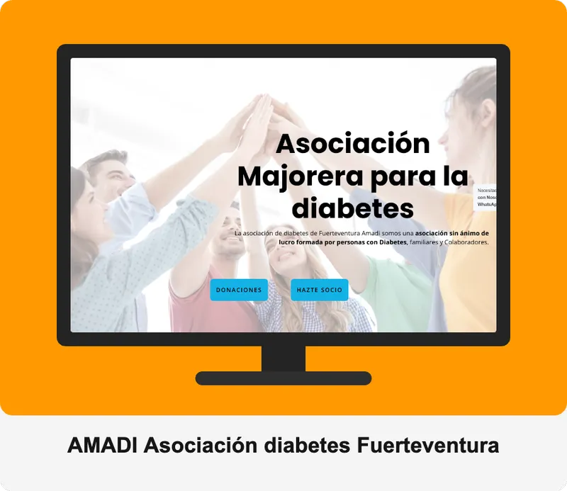 Diseño web realizado para AMADI Asociación de diabetes de Fuerteventura