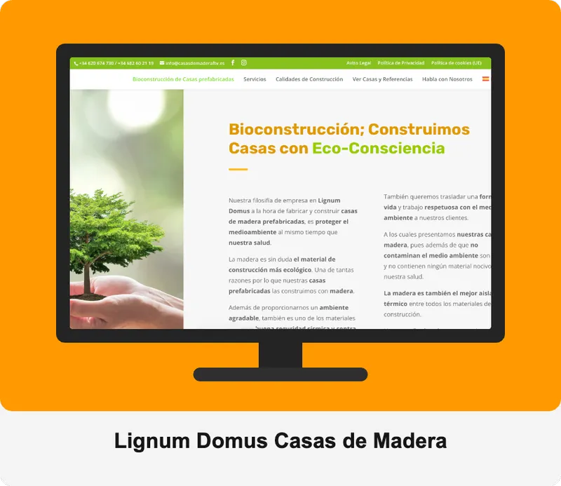 Diseño web realizado para Lignum Domus Casas de Madera en Fuerteventura