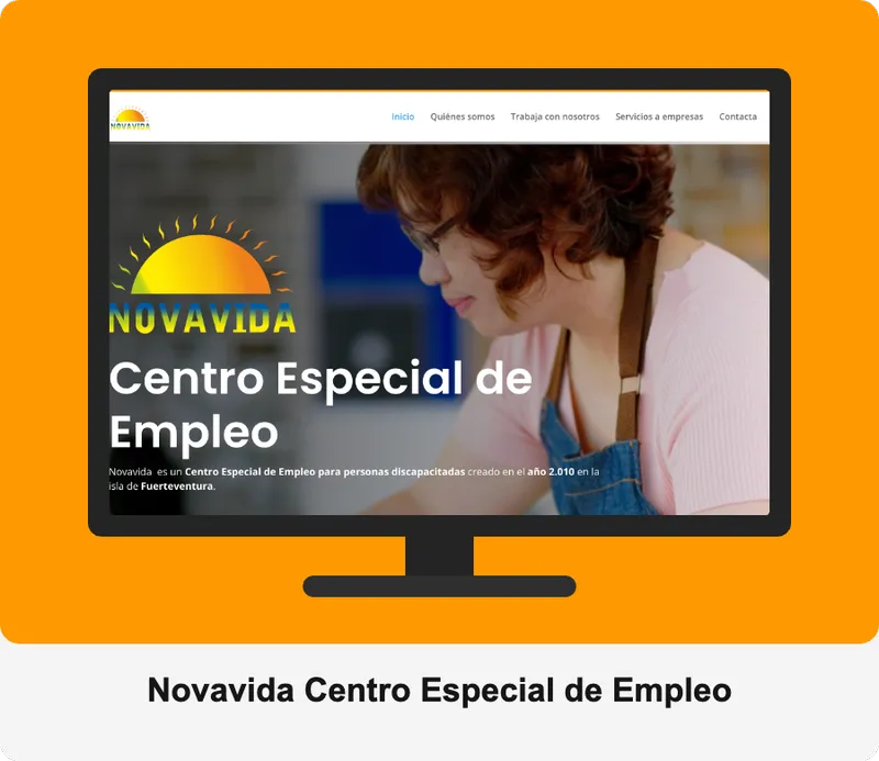 Diseño web realizado para Novavida, centro especial de empleo.